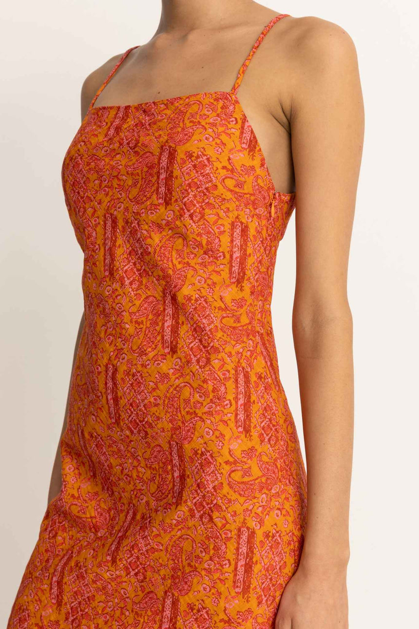 Adia Paisley Bias Cut - Robe Mi-Longue Femme