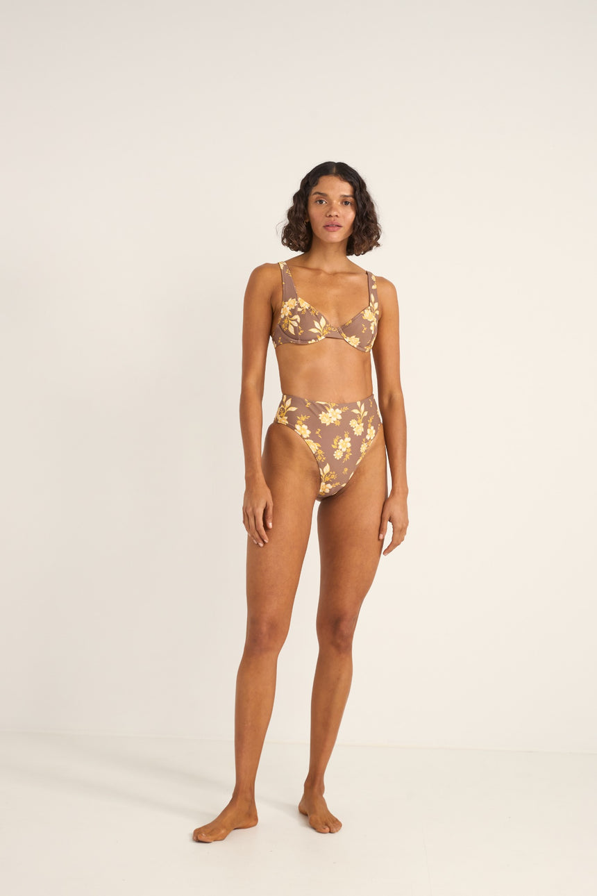 Anika Floral Paneel-Unterstützung - Damen Badeanzugoberteil