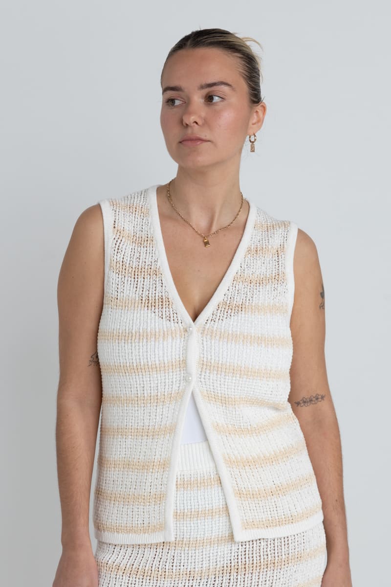 Sol Stripe Longline - Gilet Femme