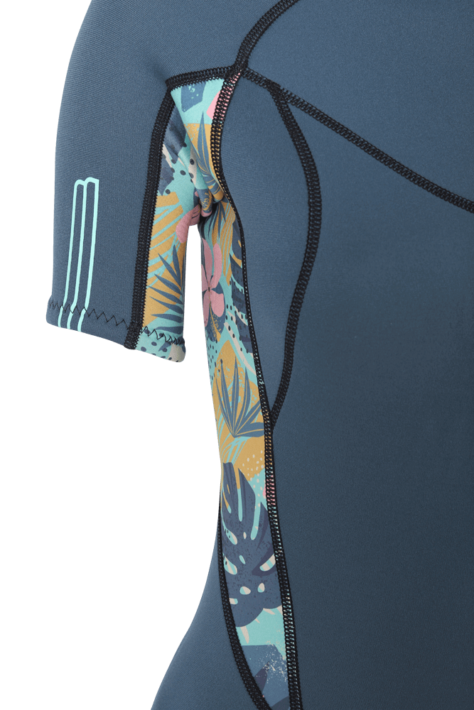 2/2 Pioneer - Zip Dos S/S Combinaison Shorty Surf Fille EnfantsShortyMdns