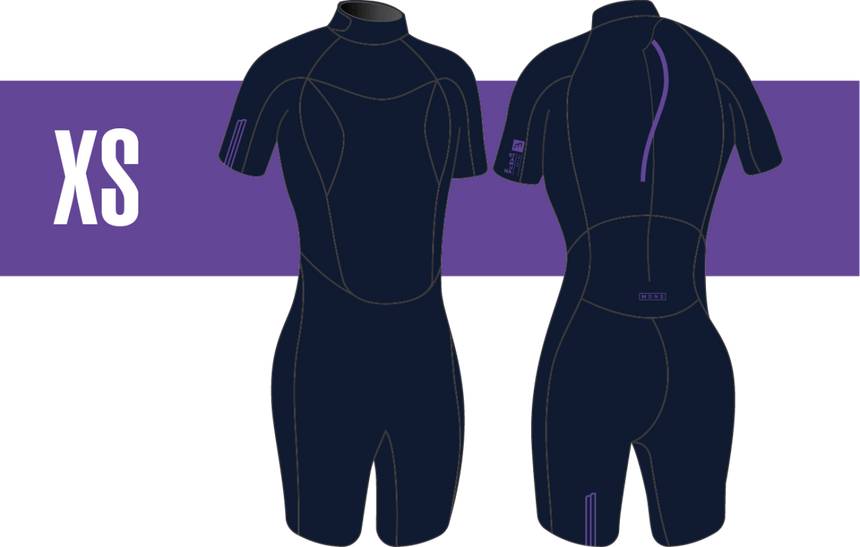 2/2 Stamiina - Zip Dos S/S Combinaison Shorty Surf FemmeShortyMdns