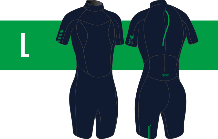 2/2 Stamiina - Zip Dos S/S Combinaison Shorty Surf FemmeShortyMdns