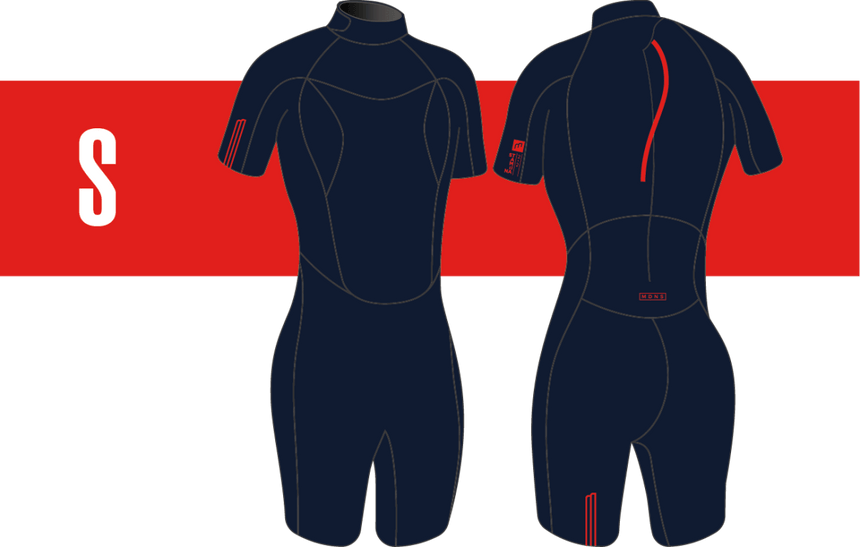 2/2 Stamiina - Zip Dos S/S Combinaison Shorty Surf FemmeShortyMdns