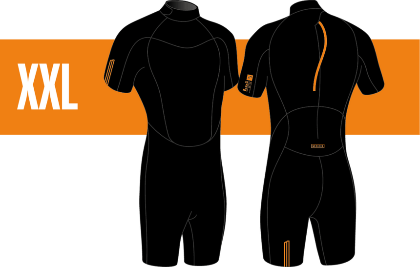 2/2 Stamiina - Zip Dos S/S Combinaison Shorty Surf HommeShortyMdns