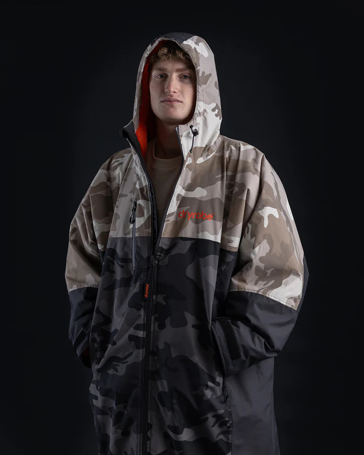 Nexus - Poncho Impermeable Zippé Adulte Manches Longues Noir Camo