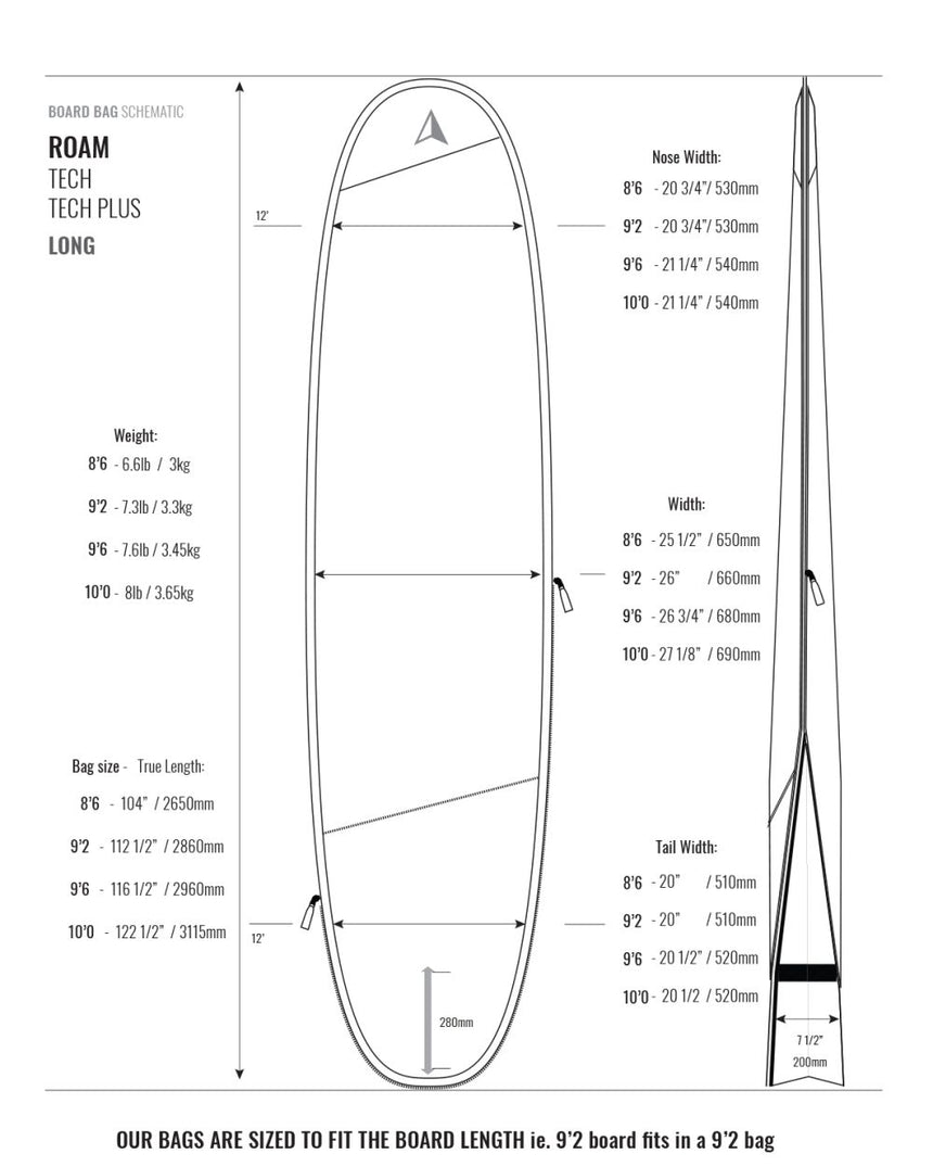 Tech 10Mm Housse De Surf Longboard