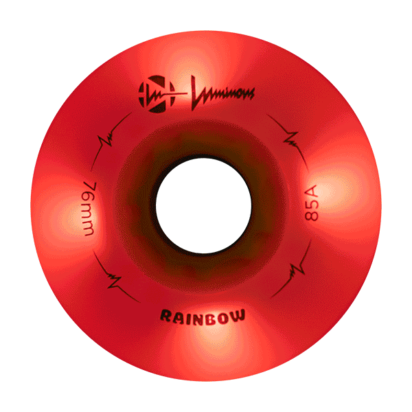 Ruote Luminose Bianche Arcobaleno 85A per Roller in Linea