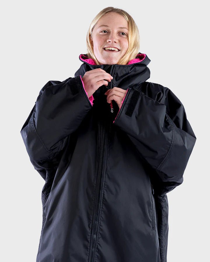 Advance Kids Changerobes - Poncho Impermeable Enfant Noir / RosePonchosDryrobe