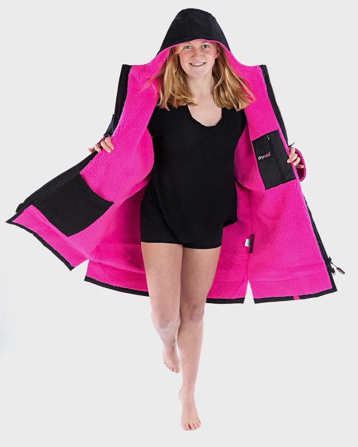 Advance Kids Changerobes - Poncho Impermeable Enfant Noir / RosePonchosDryrobe
