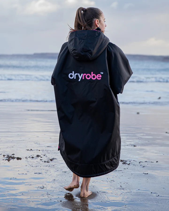 Advance Kids Changerobes - Poncho Impermeable Enfant Noir / RosePonchosDryrobe