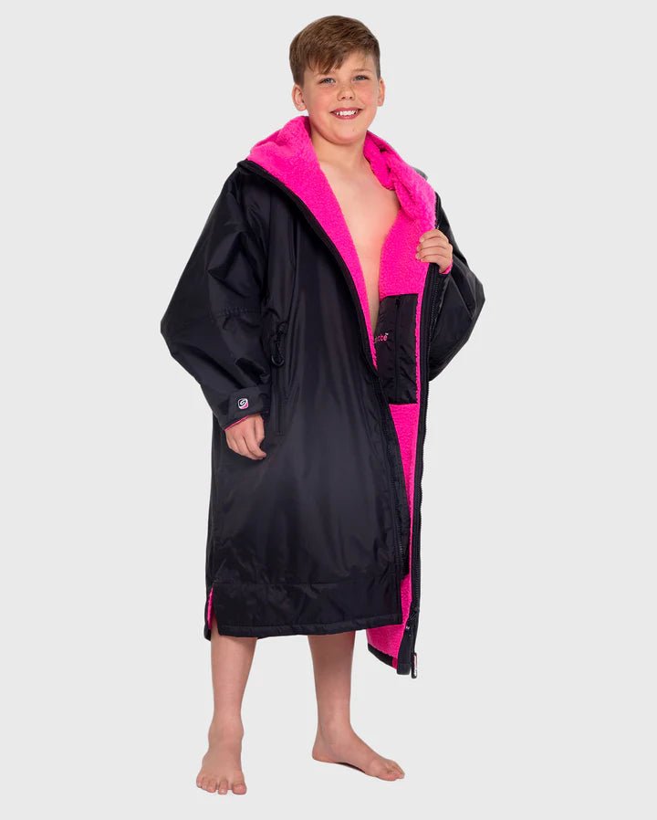 Advance Kids Changerobes - Poncho Impermeable Enfant Noir / RosePonchosDryrobe