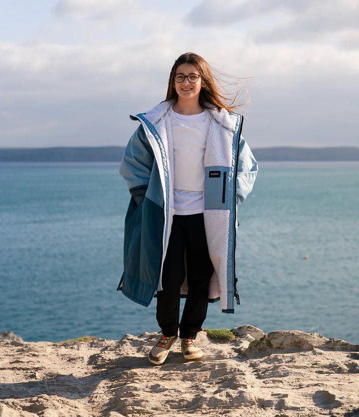 Advance Kids Changerobes - Poncho Impermeable Zippé Bleu/GrisPonchosDryrobe