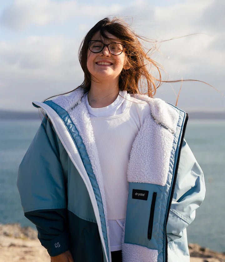 Advance Kids Changerobes - Poncho Impermeable Zippé Bleu/GrisPonchosDryrobe