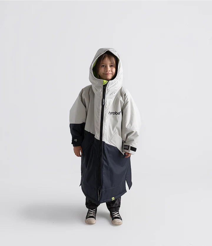 Advance Kids Changerobes - Poncho Impermeable Zippé Enfant Gris/CitronPonchosDryrobe