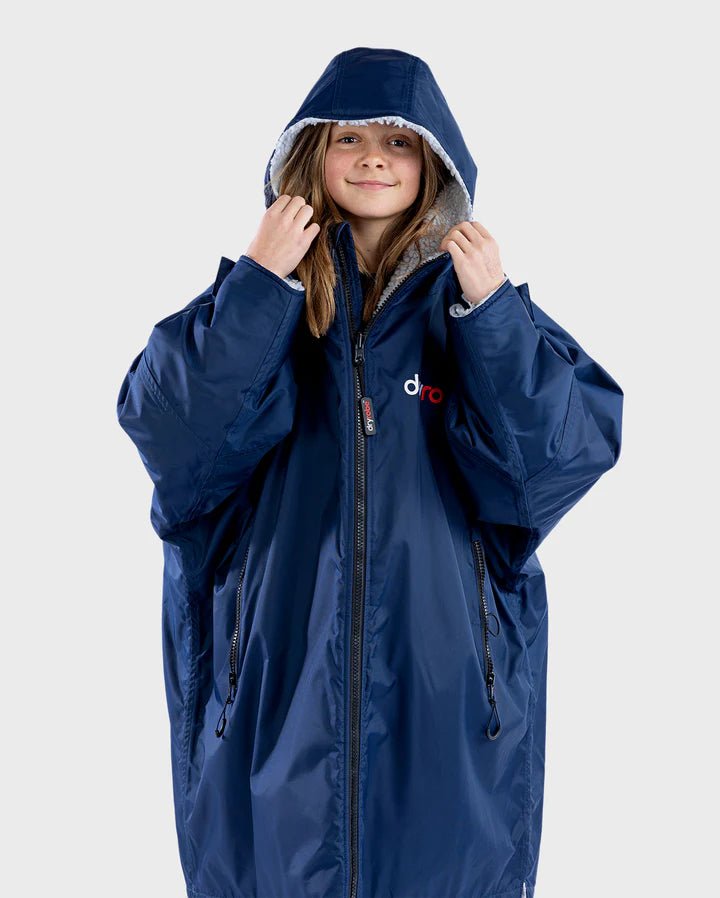 Advance Kids Changerobes - Poncho Impermeable Zippé Enfant Navy/GrisPonchosDryrobe
