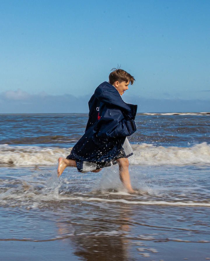 Advance Kids Changerobes - Poncho Impermeable Zippé Enfant Navy/GrisPonchosDryrobe