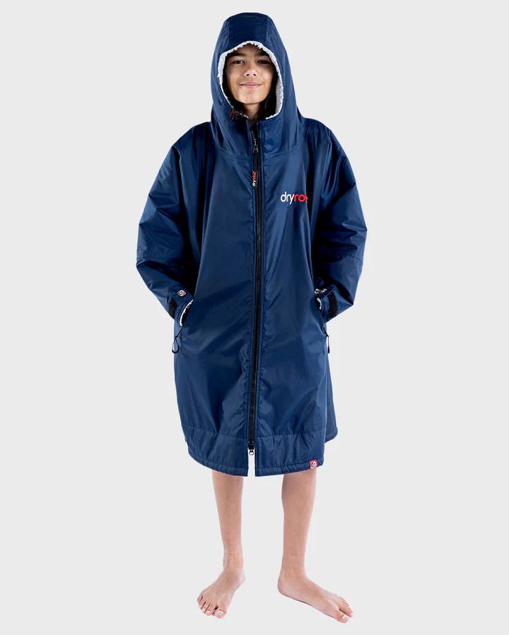 Advance Kids Changerobes - Poncho Impermeable Zippé Enfant Navy/GrisPonchosDryrobe