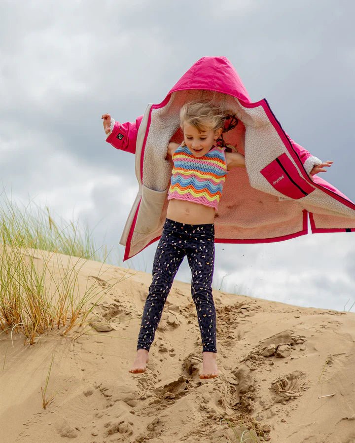 Advance Kids Changerobes - Poncho Impermeable Zippé Enfant Rose/GrisPonchosDryrobe