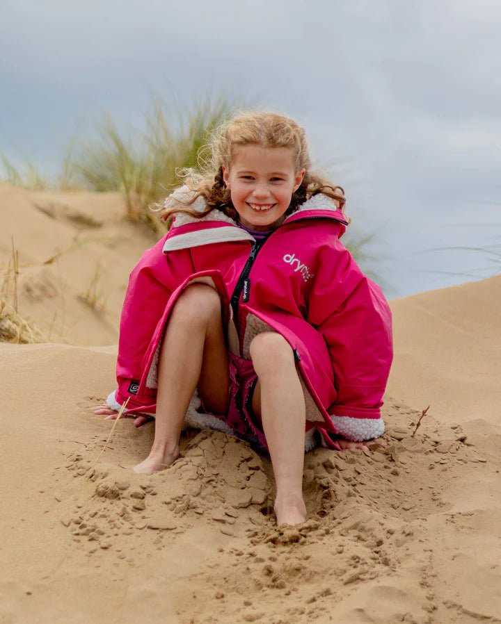 Advance Kids Changerobes - Poncho Impermeable Zippé Enfant Rose/GrisPonchosDryrobe