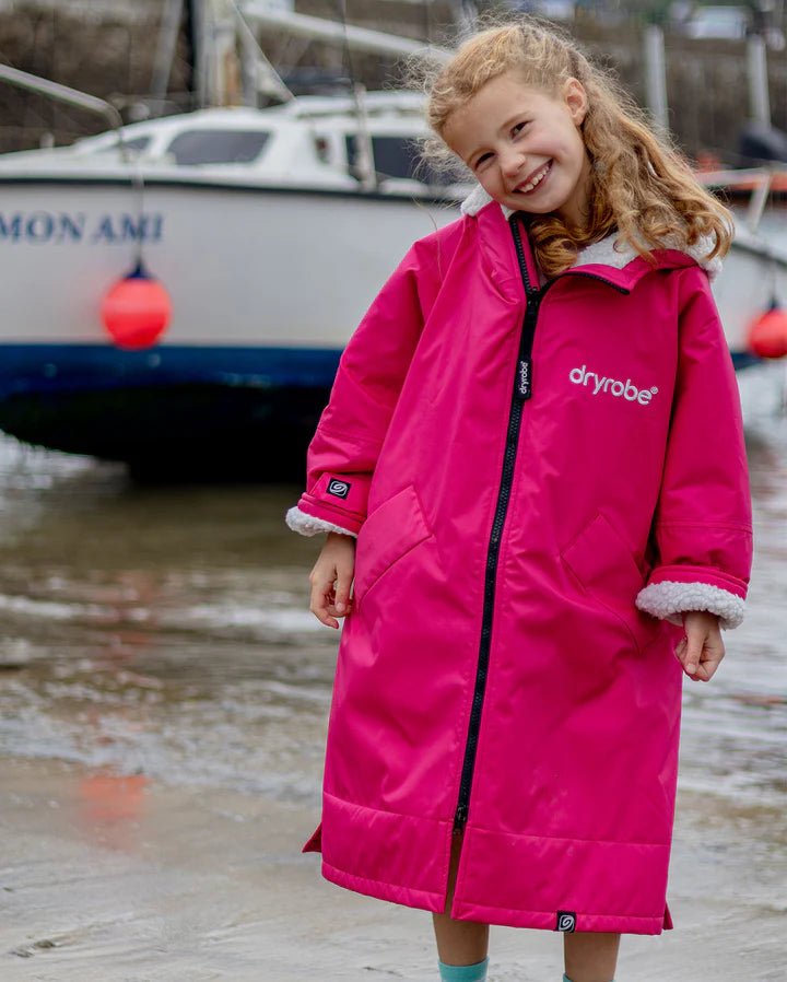 Advance Kids Changerobes - Poncho Impermeable Zippé Enfant Rose/GrisPonchosDryrobe