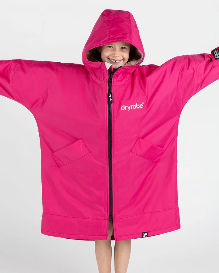 Advance Kids Changerobes - Poncho Impermeable Zippé Enfant Rose/GrisPonchosDryrobe