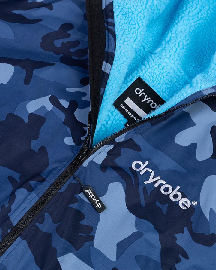 Advance - Poncho Impermeable Zippé Adulte Manches Longues Bleu CamoPonchosDryrobe