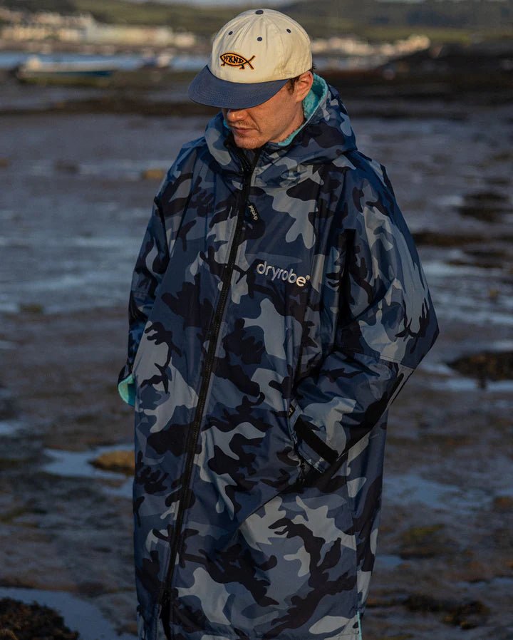 Advance - Poncho Impermeable Zippé Adulte Manches Longues Bleu CamoPonchosDryrobe
