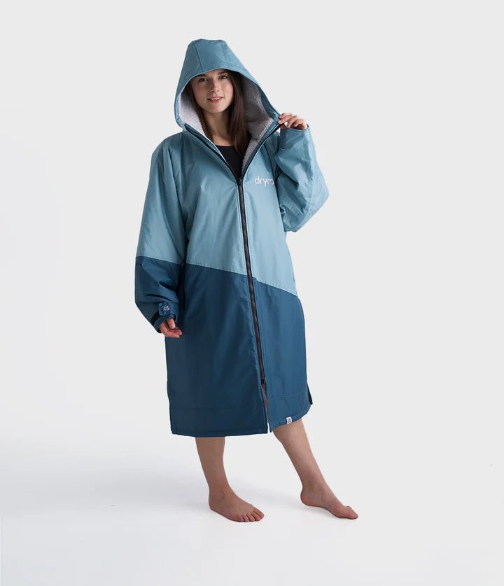 Advance - Poncho Impermeable Zippé Adulte Manches Longues Bleu / GrisPonchosDryrobe