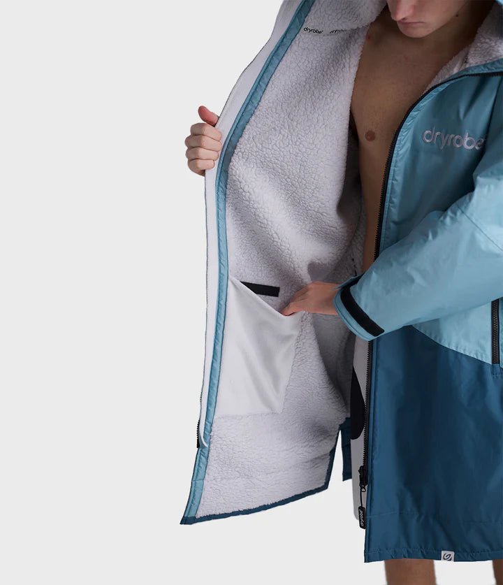 Advance - Poncho Impermeable Zippé Adulte Manches Longues Bleu / GrisPonchosDryrobe