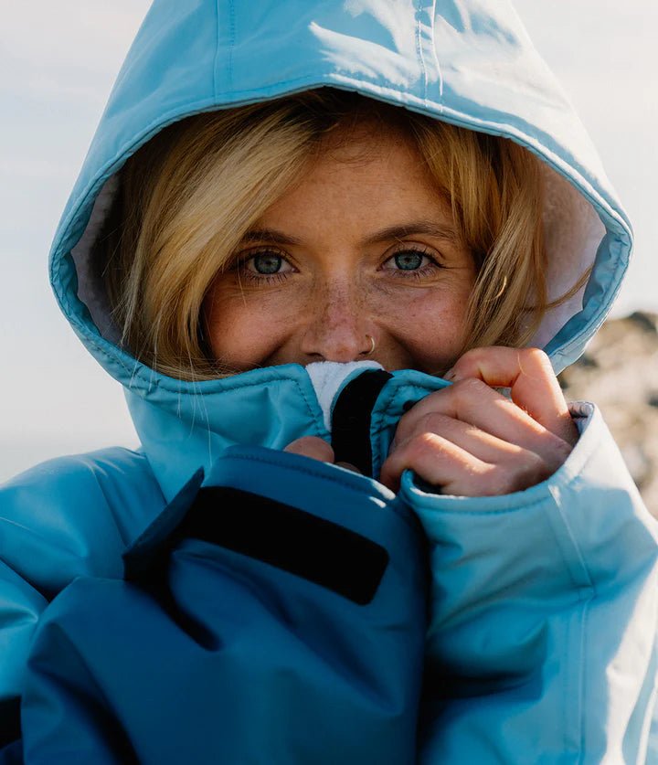 Advance - Poncho Impermeable Zippé Adulte Manches Longues Bleu / GrisPonchosDryrobe
