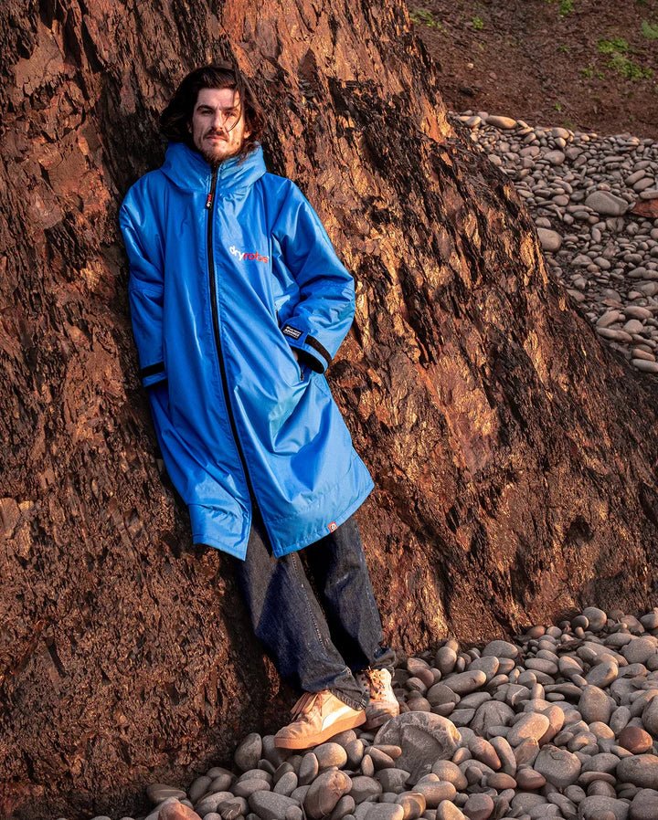 Advance - Poncho Impermeable Zippé Adulte Manches Longues Bleu / NoirPonchosDryrobe