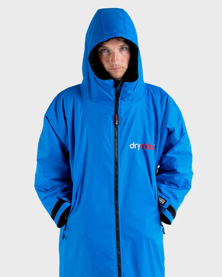 Advance - Poncho Impermeable Zippé Adulte Manches Longues Bleu / NoirPonchosDryrobe
