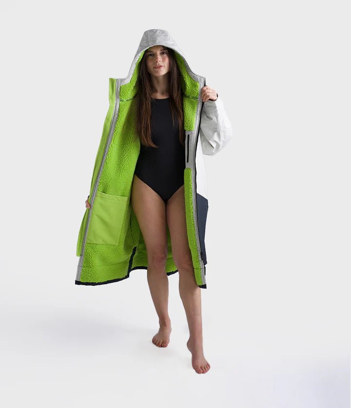 Advance - Poncho Impermeable Zippé Adulte Manches Longues Gris/CitronPonchosDryrobe
