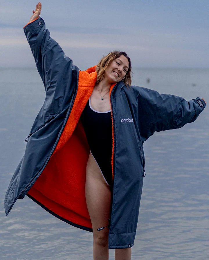 Advance - Poncho Impermeable Zippé Adulte Manches Longues Gris/OrangePonchosDryrobe