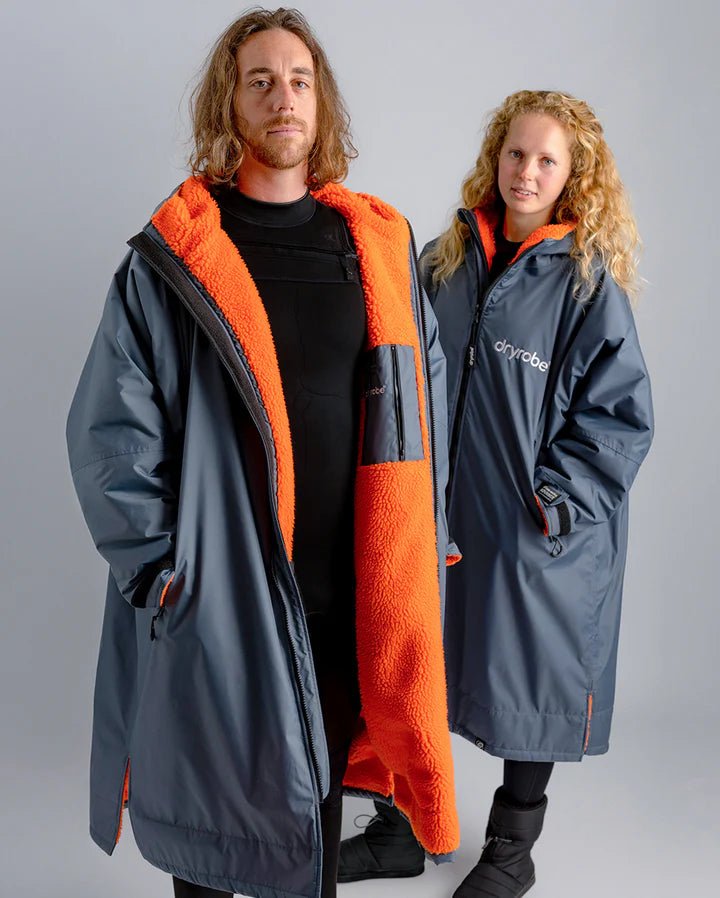 Advance - Poncho Impermeable Zippé Adulte Manches Longues Gris/OrangePonchosDryrobe