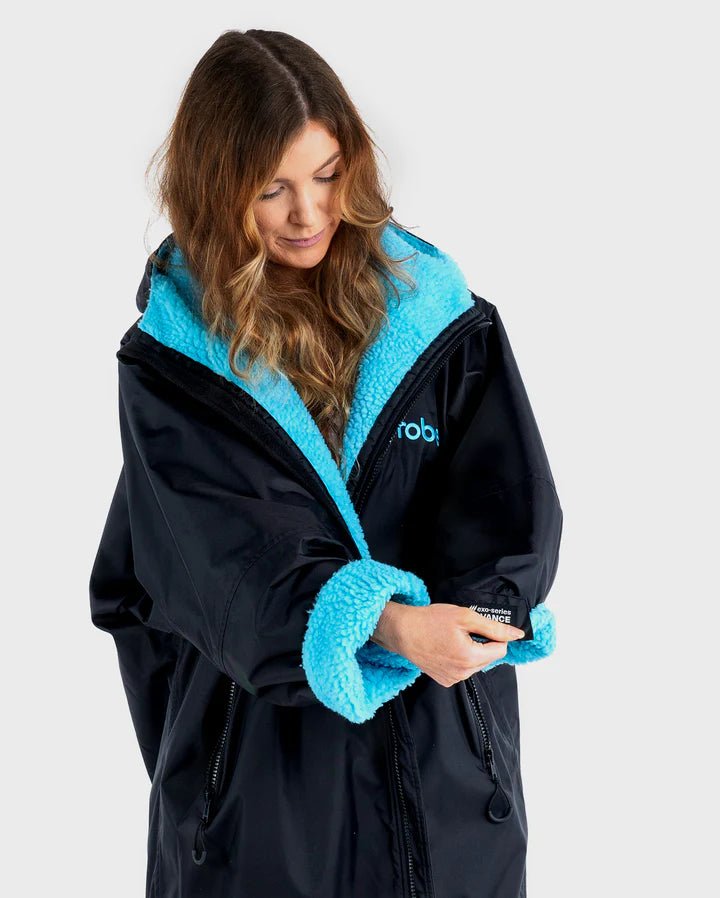 Advance - Poncho Impermeable Zippé Adulte Manches Longues Noir / BleuPonchosDryrobe