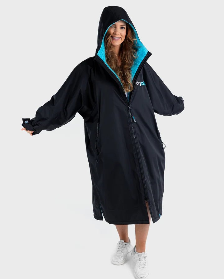 Advance - Poncho Impermeable Zippé Adulte Manches Longues Noir / BleuPonchosDryrobe