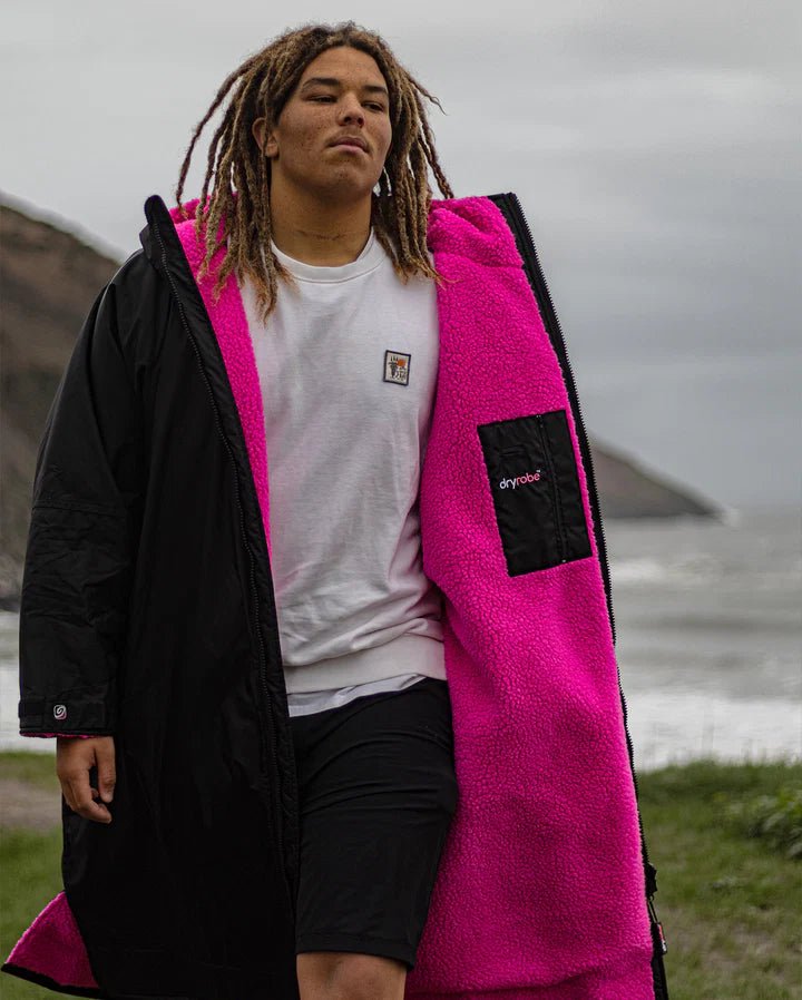 Advance - Poncho Impermeable Zippé Adulte Manches Longues Noir / RosePonchosDryrobe