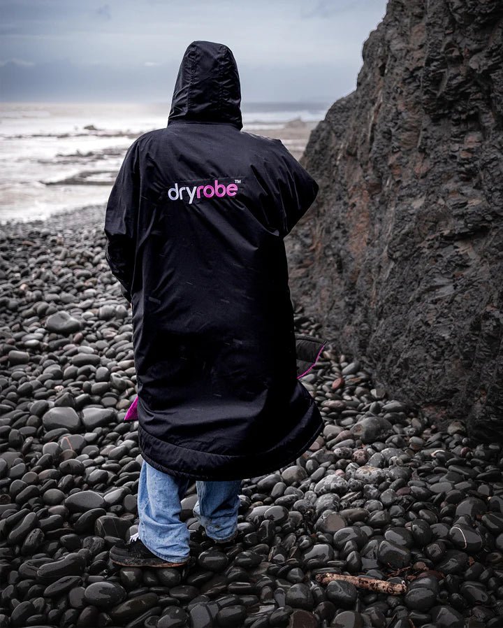 Advance - Poncho Impermeable Zippé Adulte Manches Longues Noir / RosePonchosDryrobe
