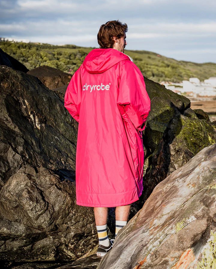 Advance - Poncho Impermeable Zippé Adulte Manches Longues Rose / GrisPonchosDryrobe