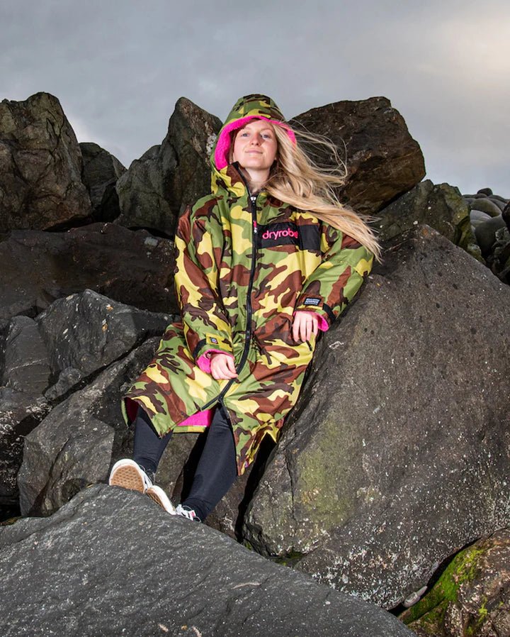 Advance - Poncho Impermeable Zippé Adulte Manches Longues Vert CamoPonchosDryrobe