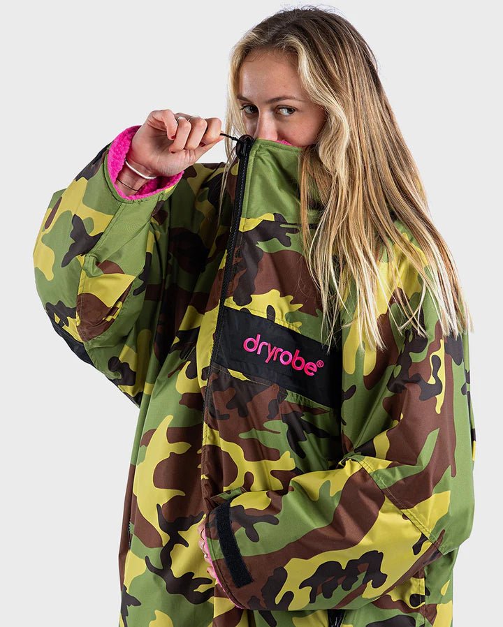 Advance - Poncho Impermeable Zippé Adulte Manches Longues Vert CamoPonchosDryrobe