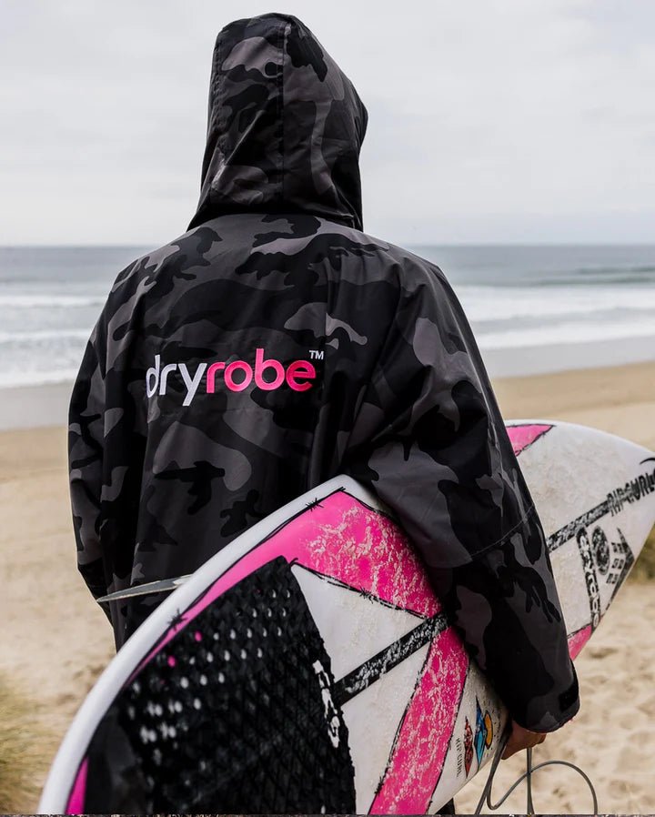 Advance - Poncho Impermeable Zippé Adulte ML Noir Camo / RosePonchosDryrobe