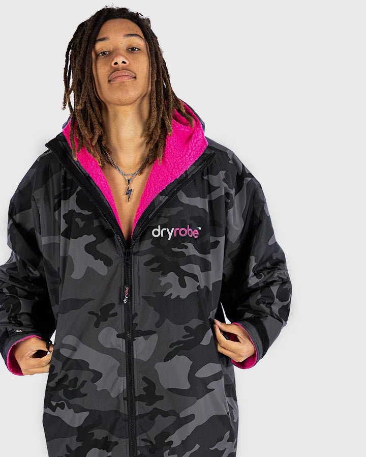 Advance - Poncho Impermeable Zippé Adulte ML Noir Camo / RosePonchosDryrobe