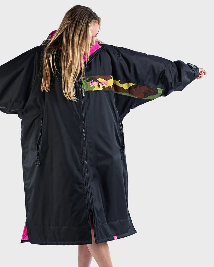 Advance - Poncho Impermeable Zippé Adulte ML Noir / Pink Logo CamoPonchosDryrobe