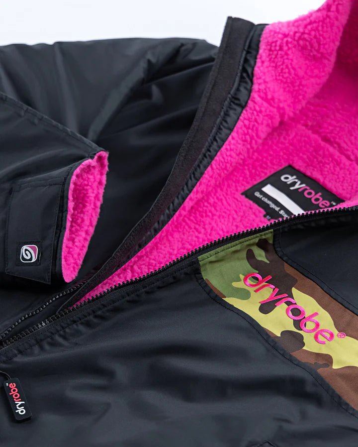 Advance - Poncho Impermeable Zippé Adulte ML Noir / Pink Logo CamoPonchosDryrobe