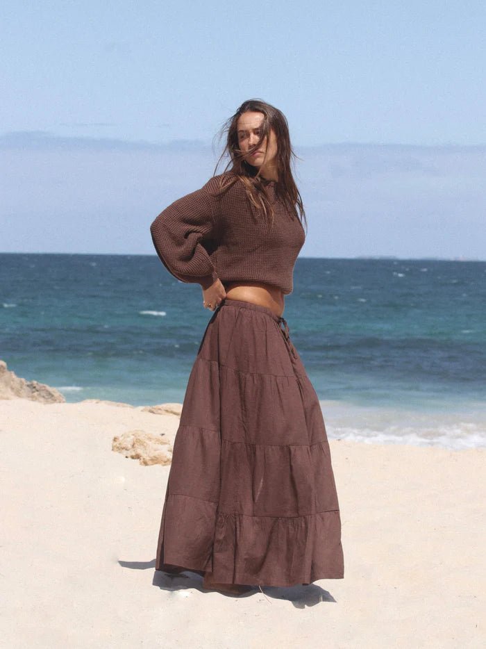 Classic Tiered Maxi Skirt Femme#SkirtRhythm