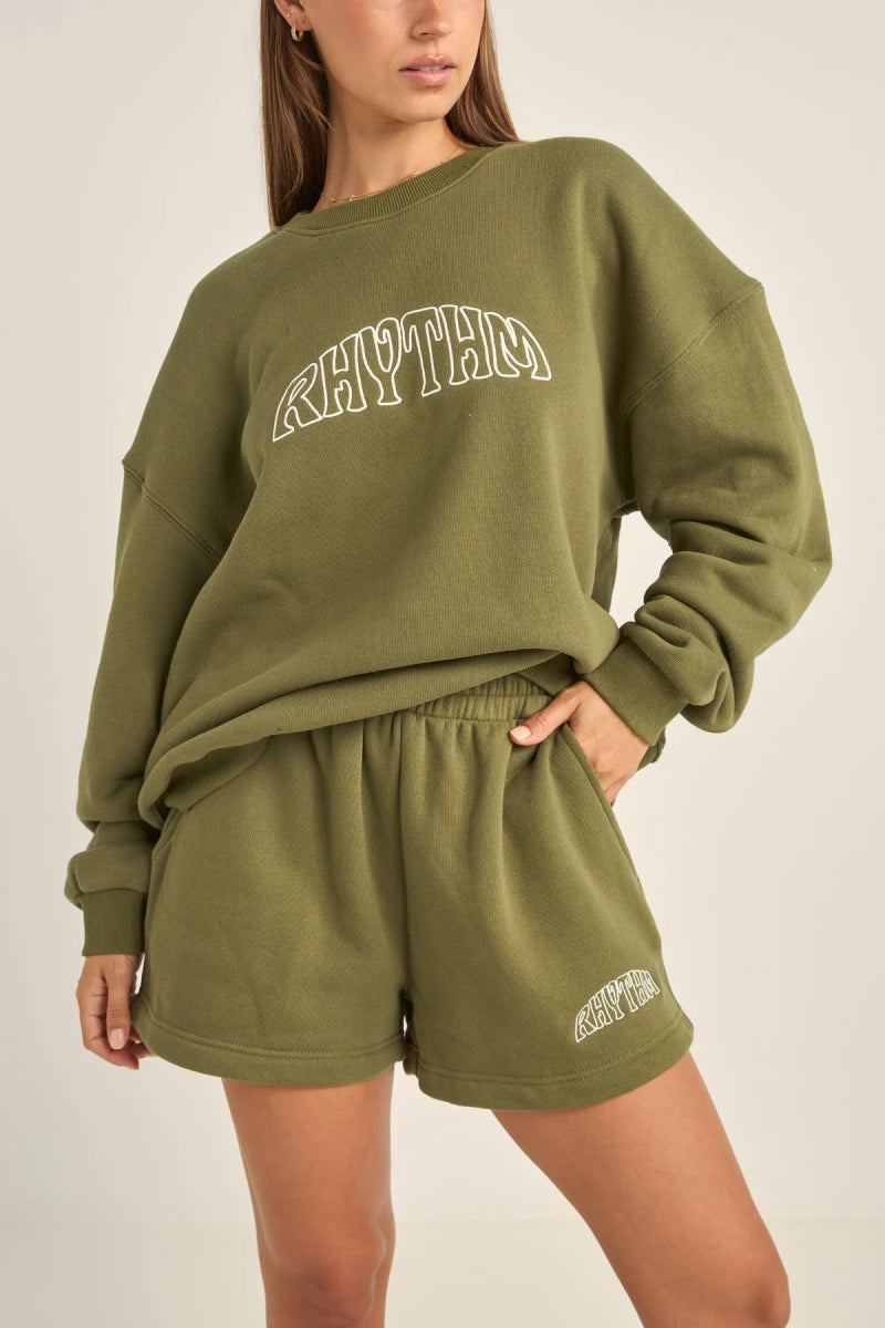 College Crew Neck Polaire Femme#SweatsRhythm