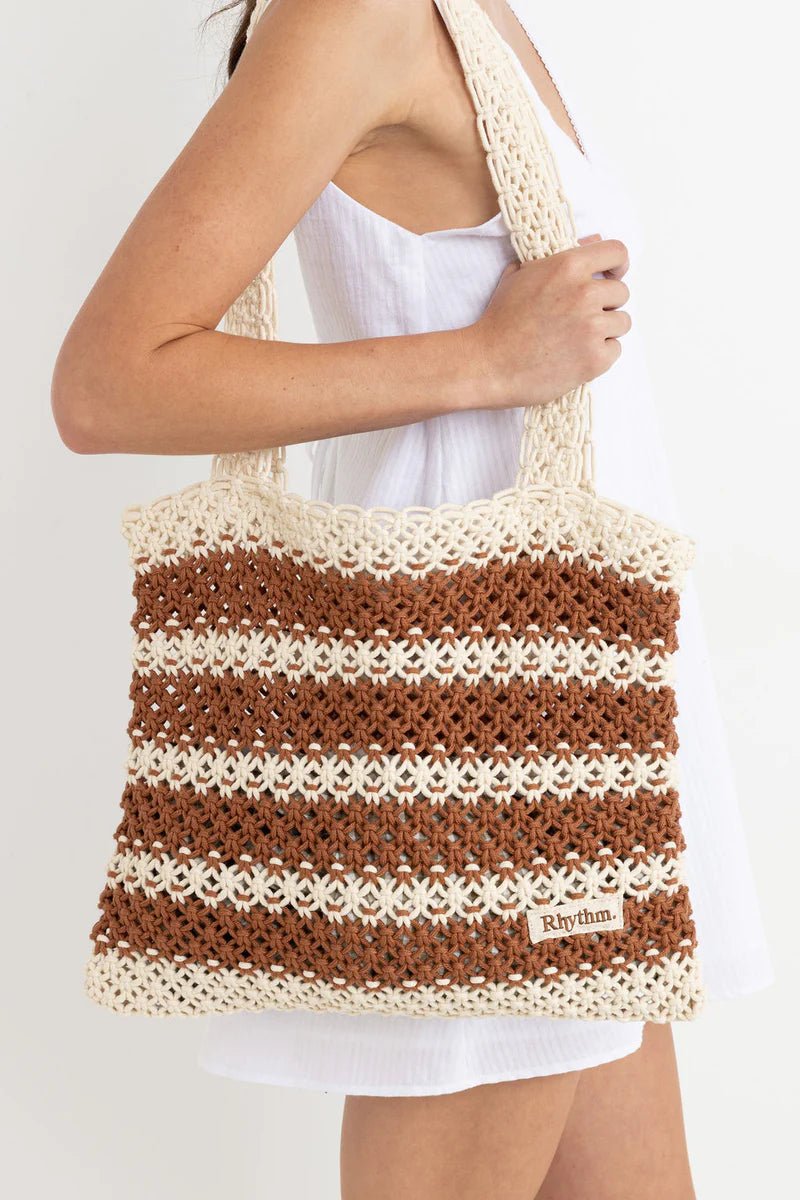 Cove Stripe Crochet Tote Bag - Sac porté Epaule en Maille CrochetTote BagsRhythm