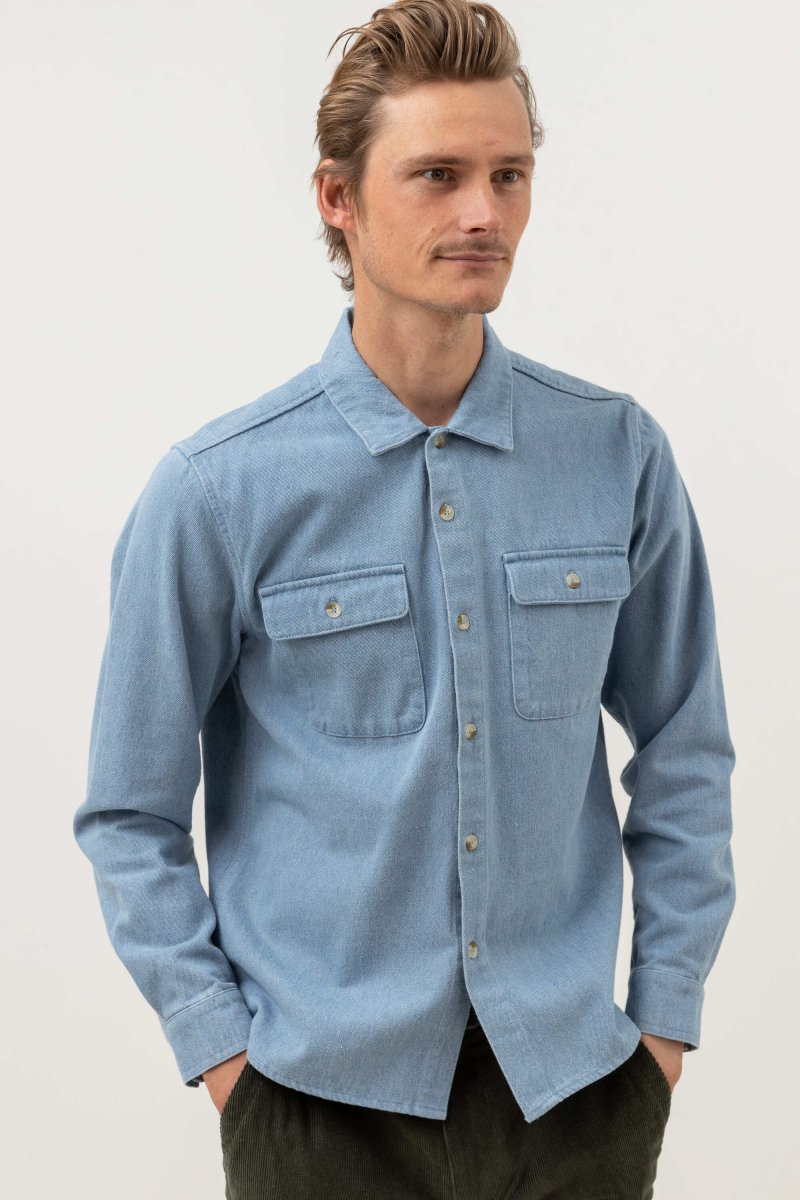 Denim Ls Shirt Chemise Jean Manches Longues HommeChemisesRhythm